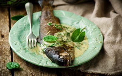 Broiled Rainbow Trout With Lemon and Parsley Butter Sauce
